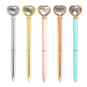 Love Diamond Metal Promotional Pen Wholesale Heart-shaped Hotel Advertising Gift Pen Printable logo love Ballpoint Pen