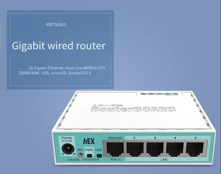 Mikrotik Gigabit Wired Router Rb750gr3 Home Smart Mini 5-port Ros Soft ...