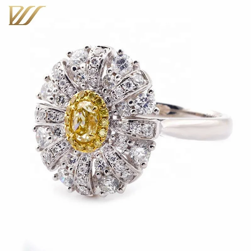 Sunflower Lady Ring Diamond in 18K Gold