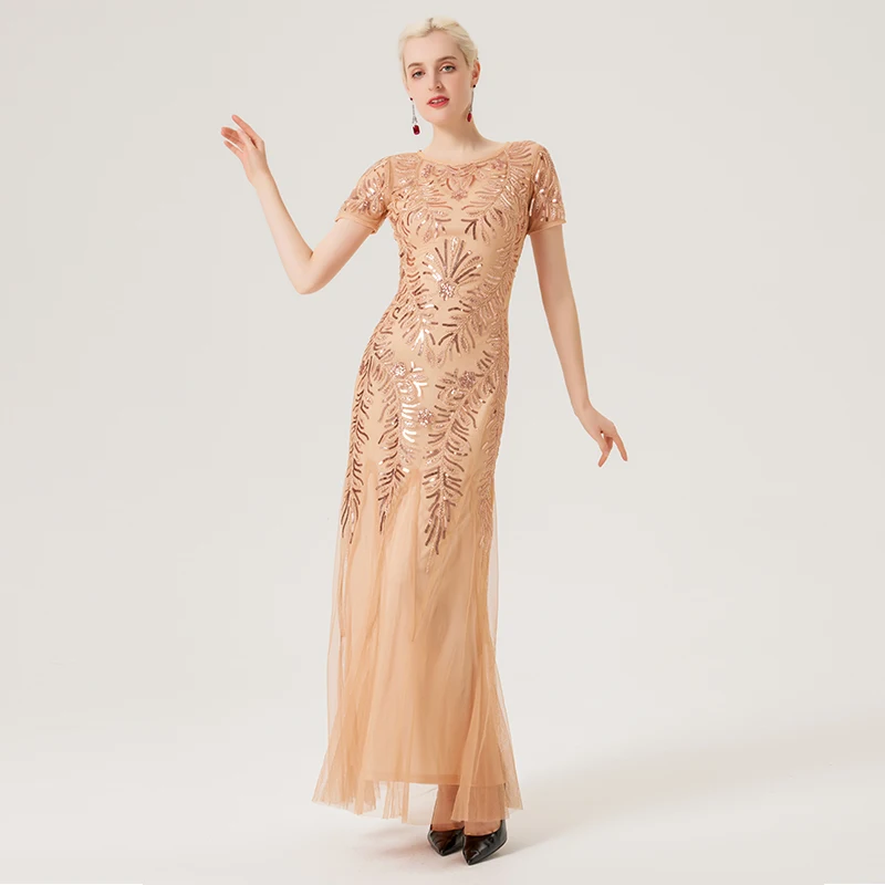 Clothing Manufacturers Custom Dress Glitter Sequin Elegant Party Gown  Evening Dresses for Women