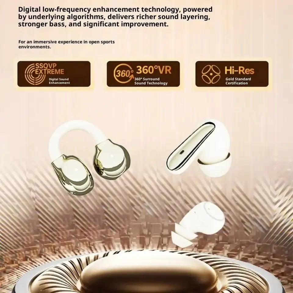 P47 3-in-1 Wireless Bluetooths Earbuds In-Ear & Ear-Clip Design LED Digital Display Long Battery Life HiFi Stereo Earphones