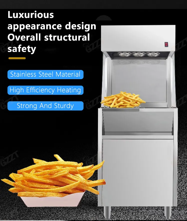 Temperature Uniform Fast Food Mcdonalds Chips Warmer With Oil