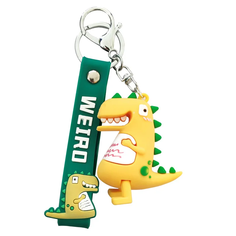 FUNZZY Dinosaur Keychain - Cartoon Animal Key Ring Bag Charm Pendant Gift For Kids & Adults