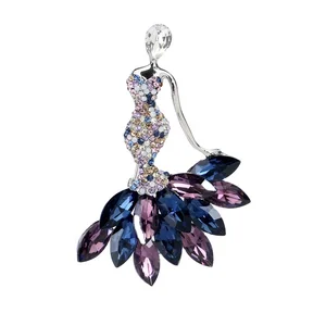 Sexy Lady Girl Brooches Pin Crystal Korean Brooch for Women