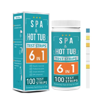 6-Way Pool Test Strips, 150 Strips Water Chemical Testing for Hot tub and Spa, Accurate  Cyanuric Acid, and Total Chlorine
