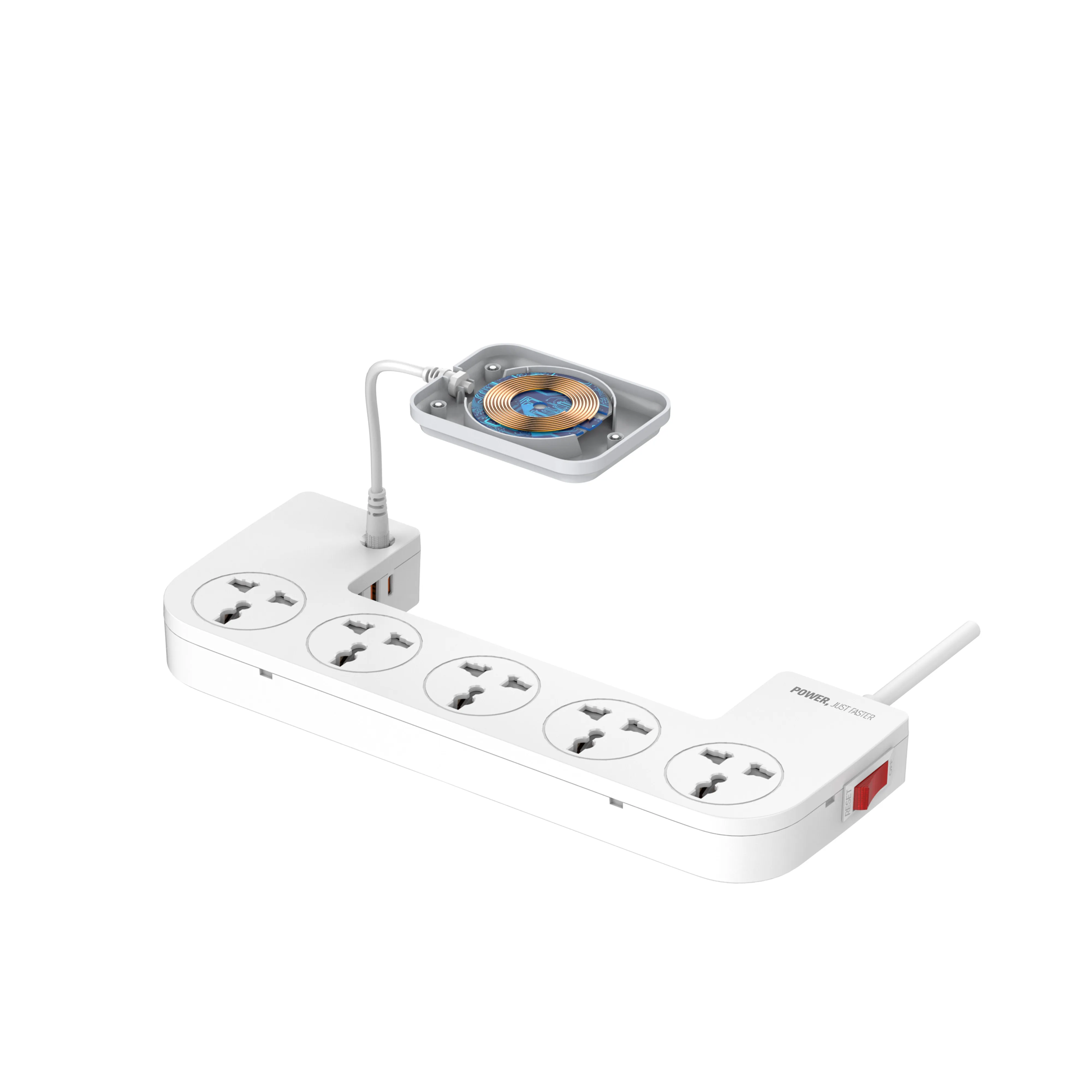 LDNIO SN5311W Management Power Strip Box 5 Port 3 USB  Wireless Charger POWER SOCKET