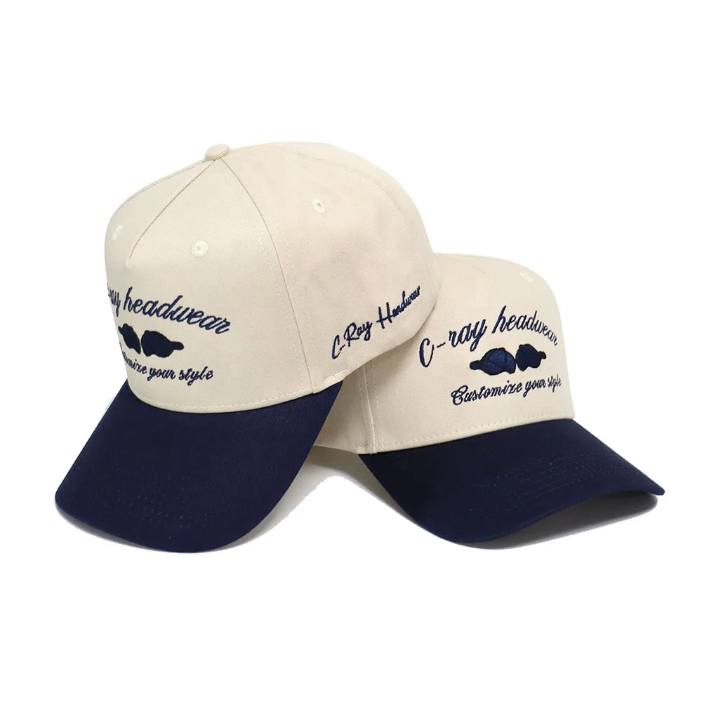High Quality Two-tone Small MOQ Wholesale Embroidered Cap Custom Brand logo Latest Style Baseball Cap Manufacturer Hat