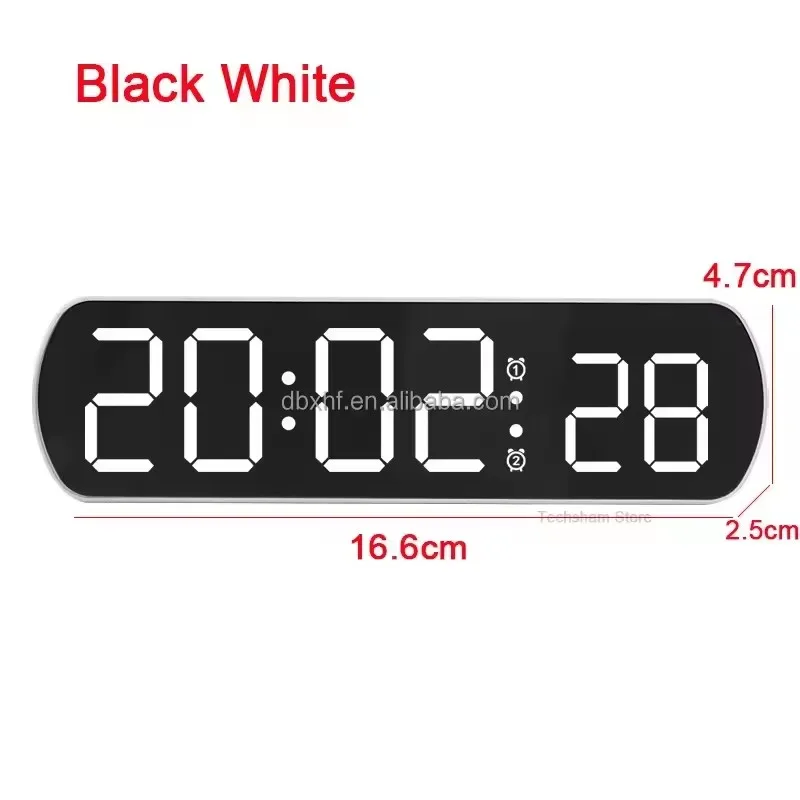 Factory New Model Electronic LED Clock Snooze Voice Control Digital Color Alarm Count up & Lighted Desk Wall Clock