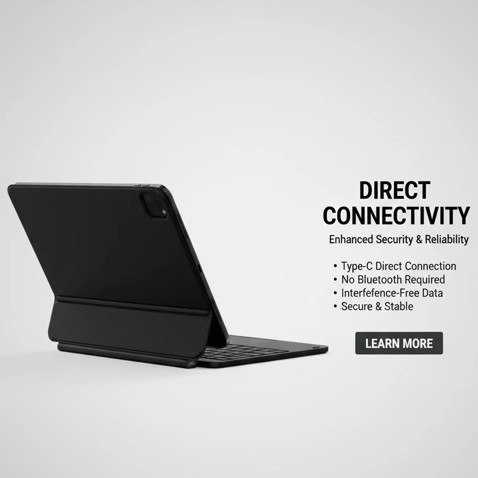 product laudtec type c detachable dual mode multi functional for ipad magic keyboard compatible with both portrait and landscape modes-6