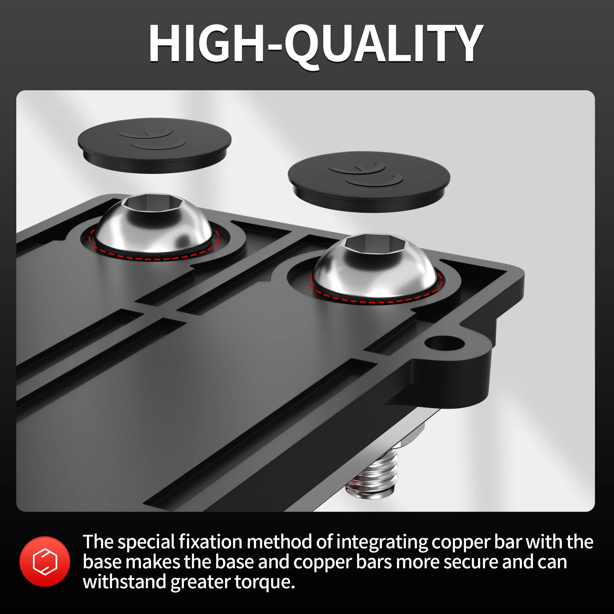 2 Barre Di Distribuzione DC 12V-48V, 250A - Morsettiera Batteria Con Bulloni M10, Rosso E Nero - Foto 8