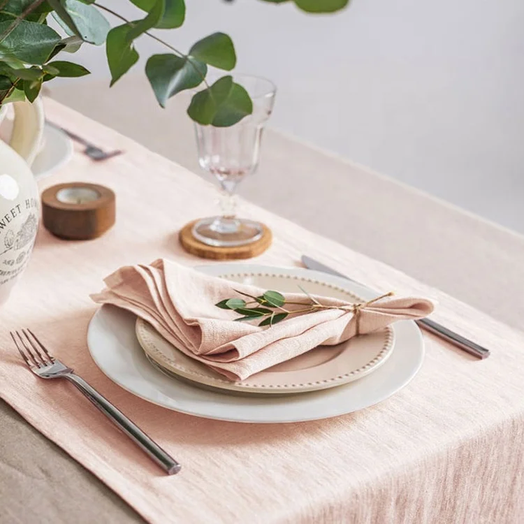 Устойчивые столовые льняные салфетки/свадебные салфетки с каменной нитью для мытья окрашенные