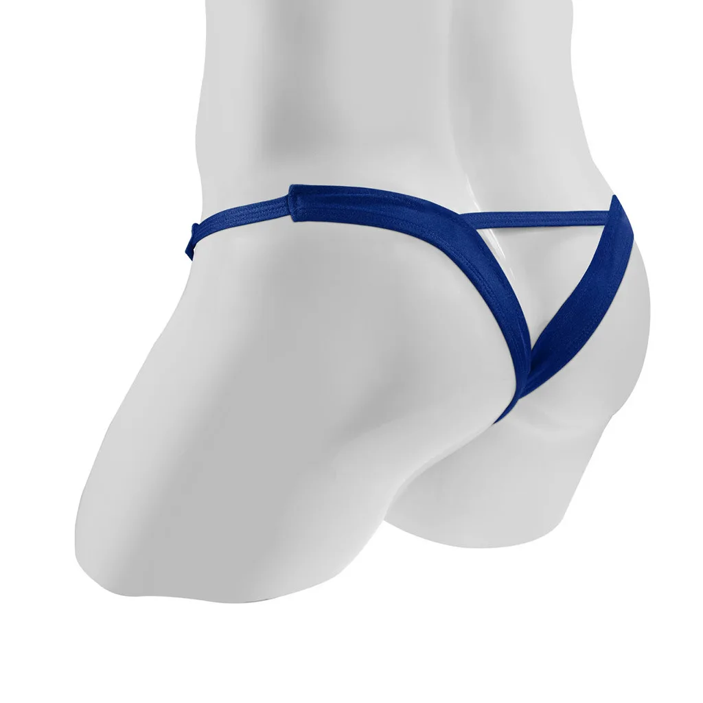 Men's Shiny Microfiber Thong Underwear – Bulge Pouch G-String Jockstrap Style