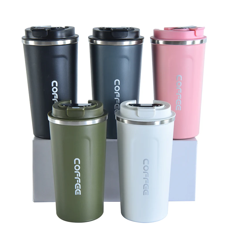 Smart Temperature Sensor Display Water Bottle Electric Led Digital Intelligent Tumbler Coffee Mug Stainless Steel Cup With Lid