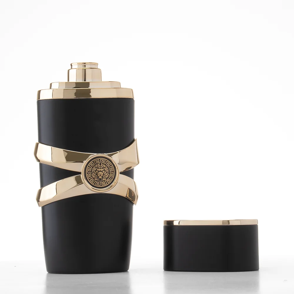 Custom Empty Unique Cologne Bottle Matte Black Perfume Glass Bottle Arabic Style 100ml Perfume Bottle