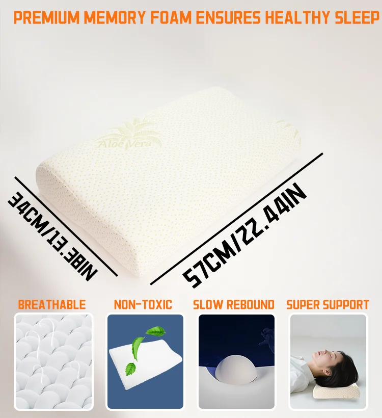 OEM Customized Portable High Support Memory Sleep Pillow with Removable Cover Custom Logo Packaging Bed Pillows