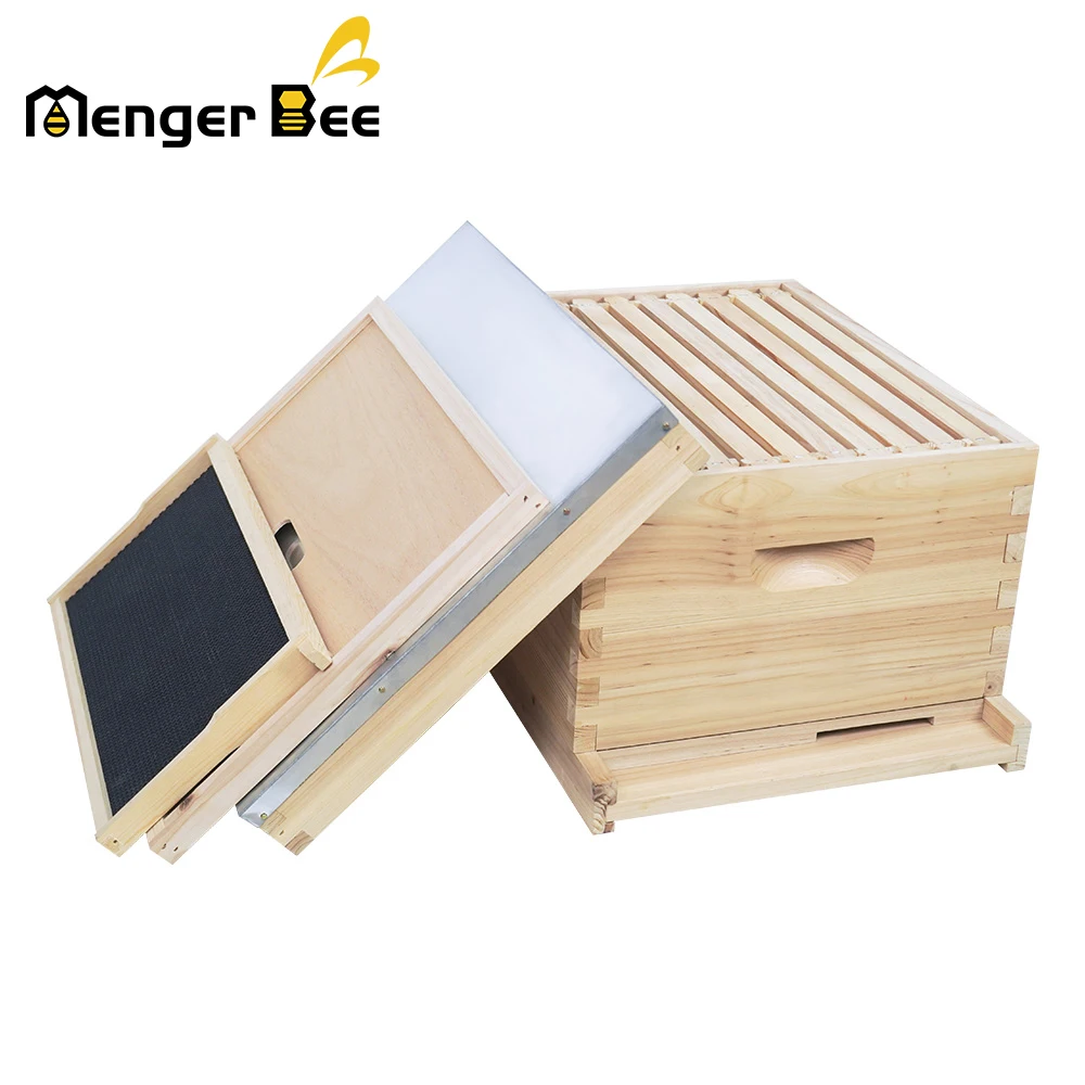 American Warehouse Stock New Langstroth 10 Frame Deep/Brood Box Beehive for Bee Farm Beekeeping Unassembled Fir Material