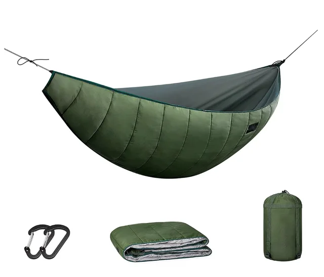 Portable Outdoor Tear-resistant Nylon Camping Hammock Winter Autumn Windproof Cold-resistant Insulation Cover with Warm Filling