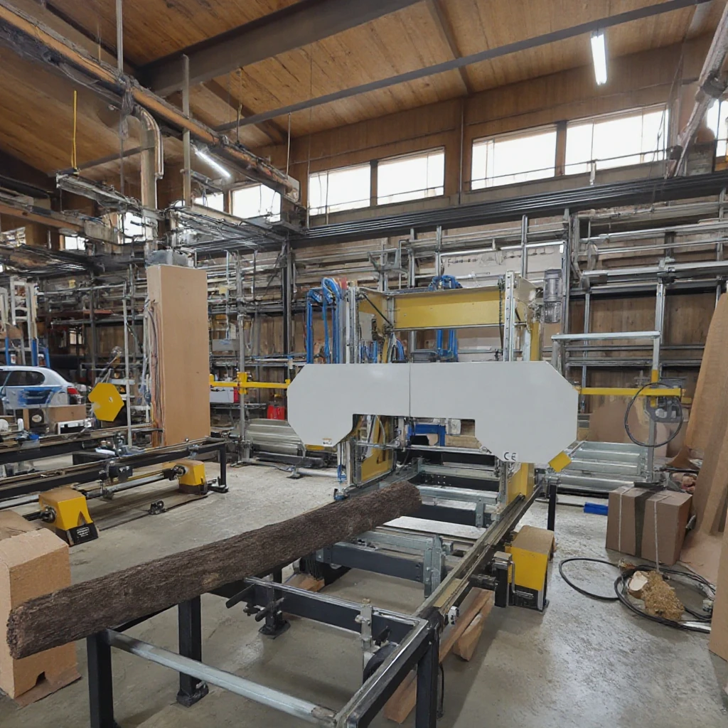 Automatic Log Band Saw Woodworking Sizing Machine with Length Cutting ...