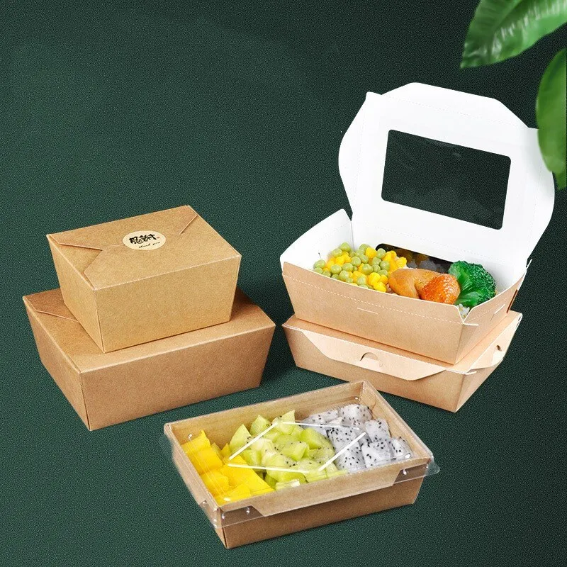 For Noodles Kraft Containers Fast Meal Take Away Packaging Box Paper Food Container
