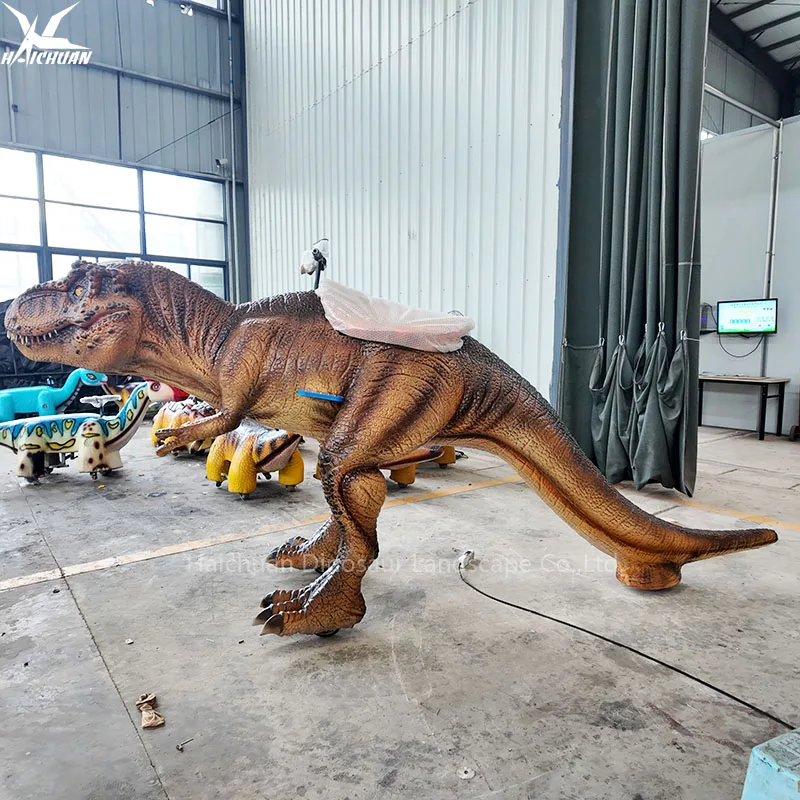 Golden Supplier Customized Realistic Electrical Tricycle Animatronic Walking Dinosaur Ride for Jurassic Amusement Theme Park