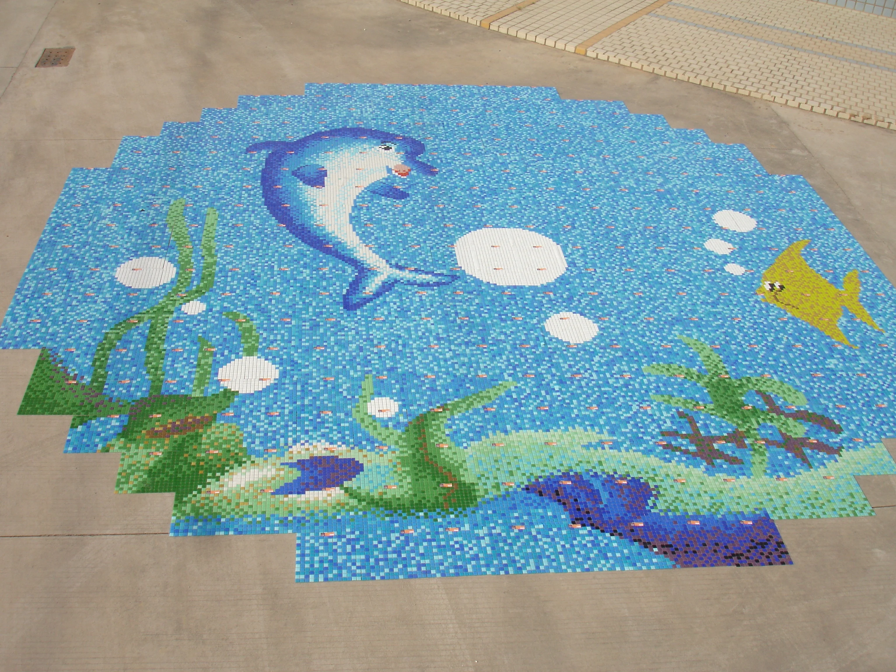 Mosaïque Céramique Dauphin Mahi-Mahi – Décoration Piscine Ou Mur, Multicolore, Fabrication US