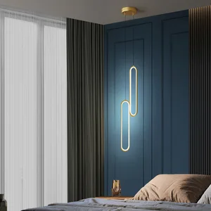 Adjustable Long Line Small Chandelier Minimalist Bedroom Bedside Background Wall Pendant Lights Modern
