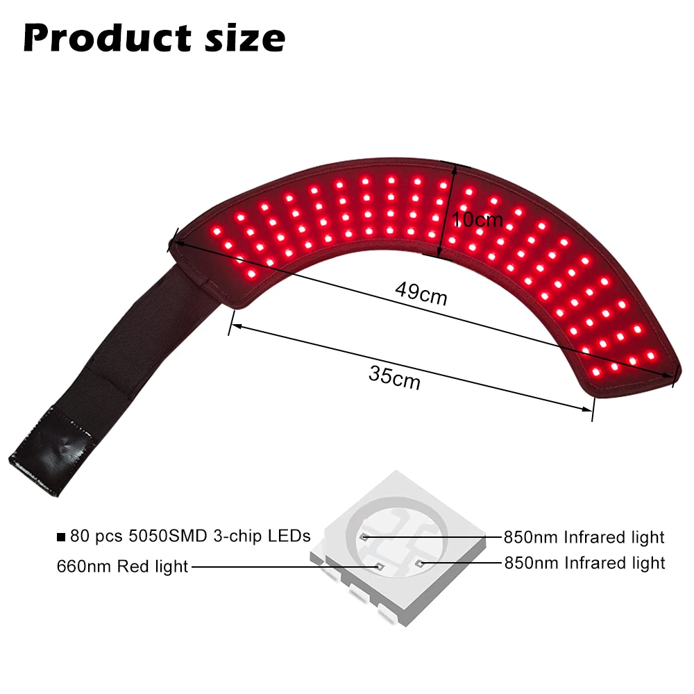 OEM ODM Medical led light therapy belt red near infrared flexible red light therapy horseshoe factory