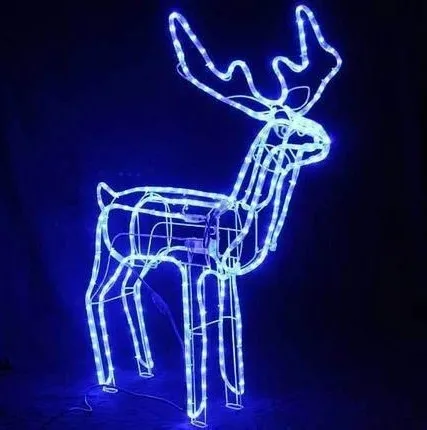 TSINYE Hot Sale Christmas Decorations Sculpture Outdoor Decorative 3D Shaking Head Led Deer Light Christmas Deer LED Rope Lights