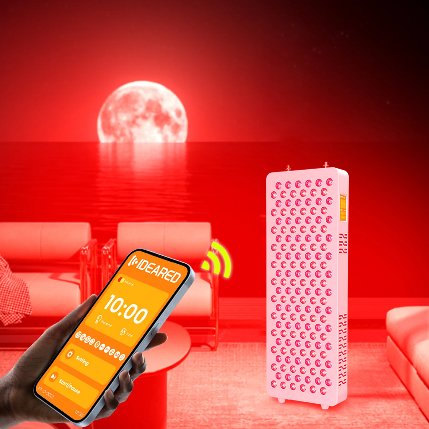 Dual-Chip 8 Wavelength Red & NIR Light Therapy Lamp for Face Head & Hands Home Use Pain Relief Body Building Desktop Device