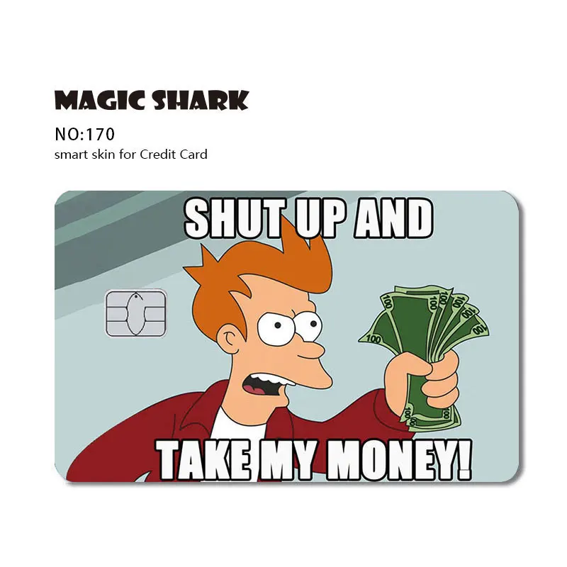 Magic Shark 3M Material Waterproof Personalised Debit Credit Card Skin OEM Multi Design Custom Bank Credit Card Sticker