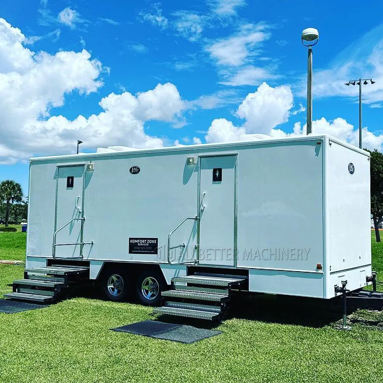 3 Stall Portable Toilet Trailer Restroom Trailer Portable Toilets