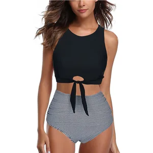 Cikini 2026 Women's High Waist Brazilian Bikini Swimwear Quick Dry XL Sexy Solid Pattern for Adults Wholesale