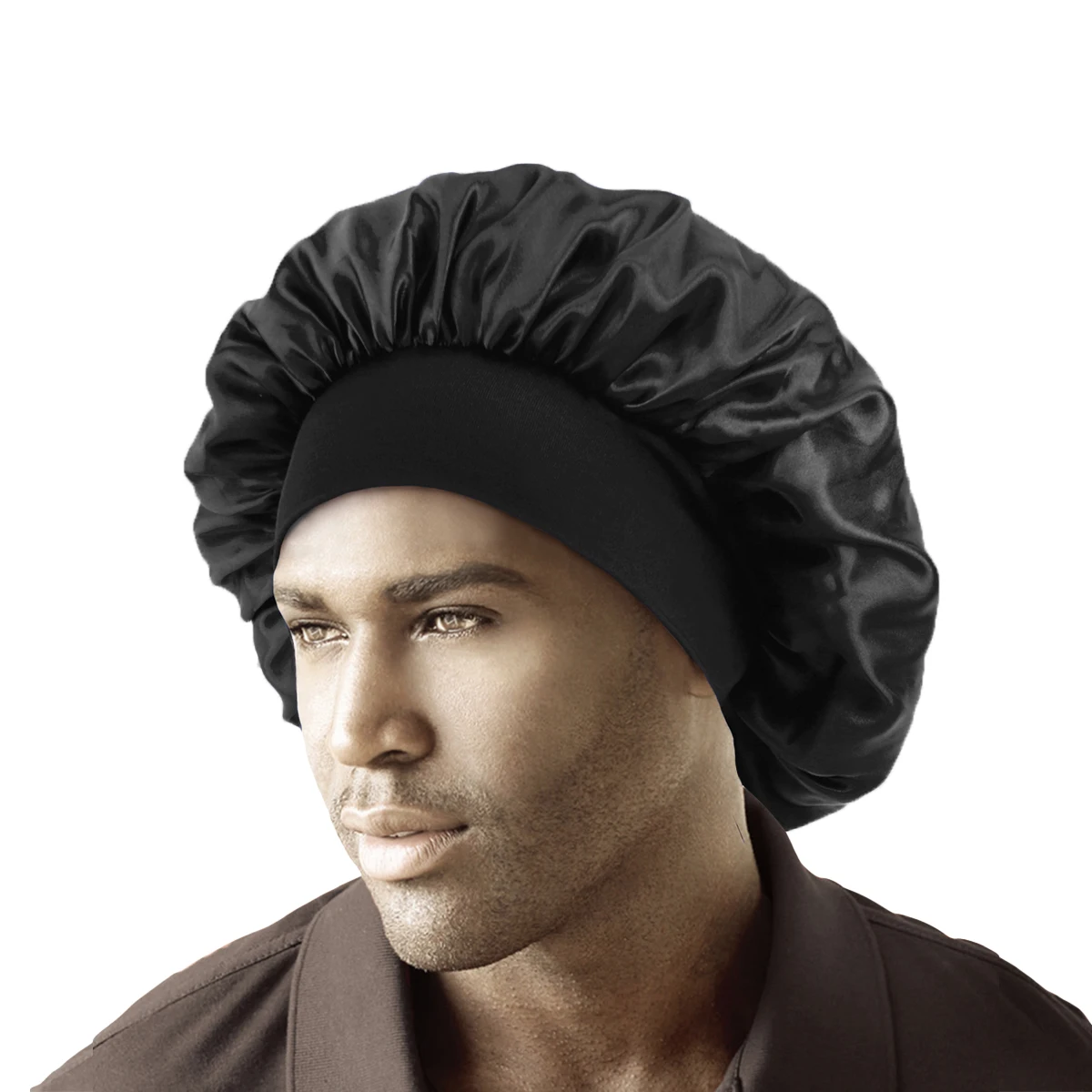 Satin Bonnet Bonnet Cap For Men Curly Hair Night Cap Silk Men's