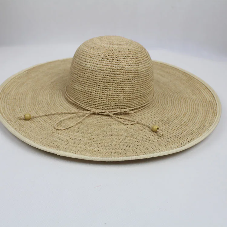 Новое поступление натуральная мадагаскарская соломенная шляпа из рафии церковные шляпы для женщин и девушек высокое