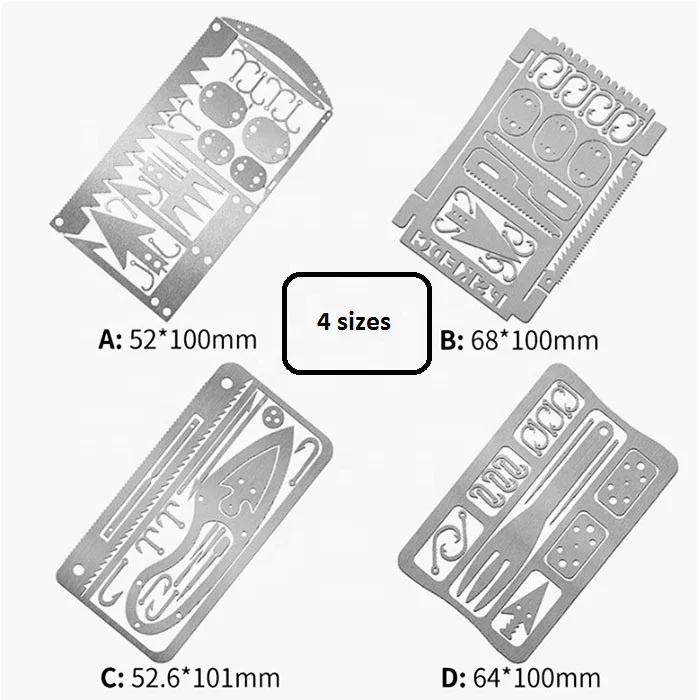 4 Pcs Multitool Outdoor Credit Card Fishing Survival Multifunction Card Tool Card Buy Fishing