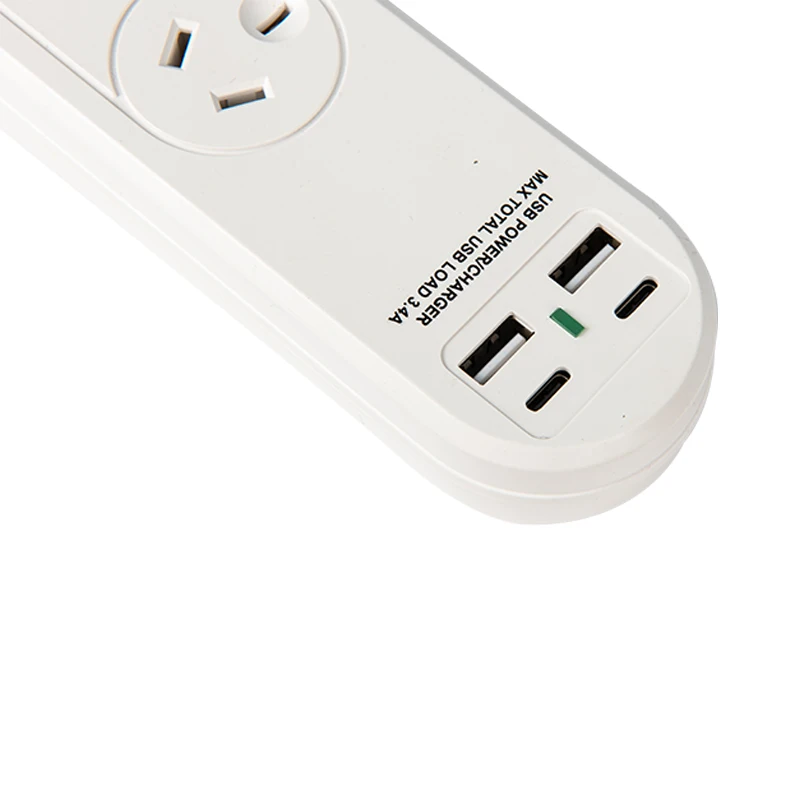 Australian Style Socket Power Board 360-Degree Rotating AC Plug Surge Protector Power Strip with 6 AC Outlets