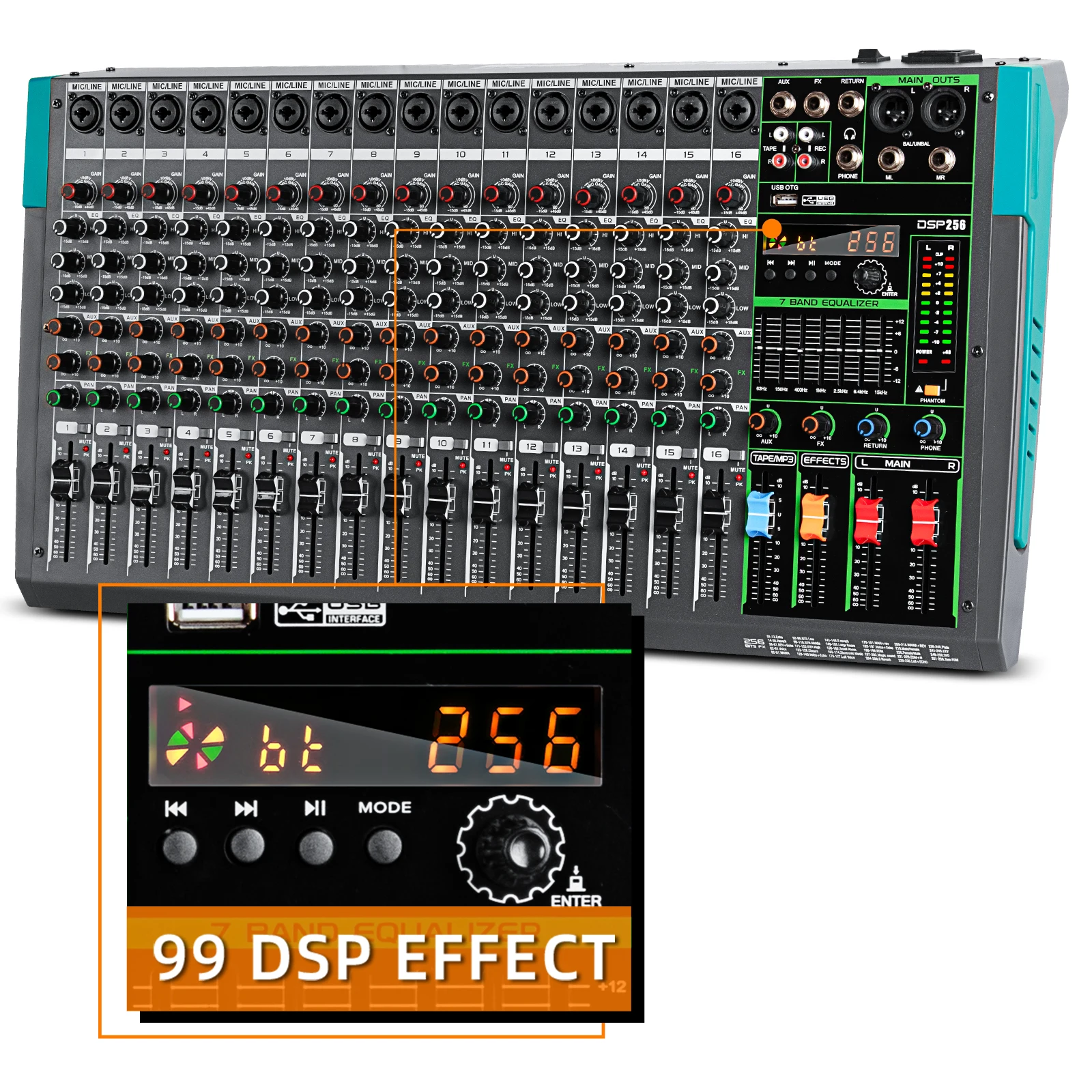 Depusheng MG16 Audio Console Mixer USB Connection 16 Channels Digital  Professional Audio Mixer Console