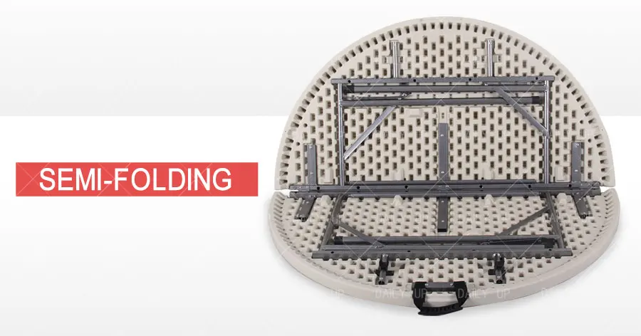 Banquet Folding Round Table For Sale Outdoor White Plastic 456ft Dining Round Table Designs Party Suitcase HDPE Wedding Table