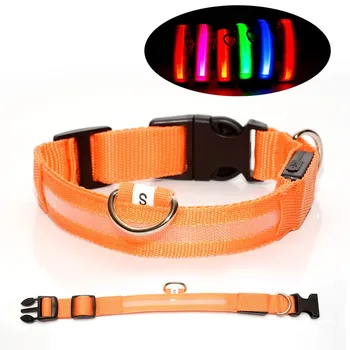 Pet light collar night walk dog and cat USB charging collar wire collar LED light leash