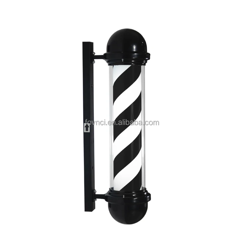 Barber Retro Barbershop Pole Led Light Red White Blue Stripes Outside Illuminating Rotating Hair Salon Barber