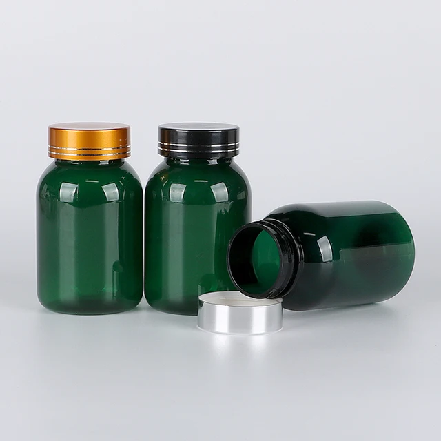 Custom Cheap Pet Capsule Container 135ml 150Ml green Empty Supplement Vitamin Capsule Pill Plastic Bottle For Packaging