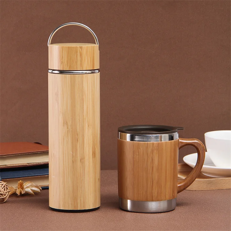 LeafLife Premium 17oz Bambus-Thermobecher mit Tee-Infuser+Sieb,  Vakuumisolierte Bambusflasche fr Losen Tee/Kaffee