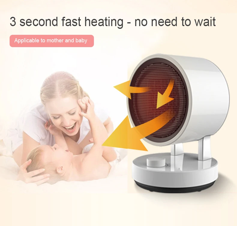 Kinscoter Small Smart Home Electric Heater Portable Personal Mini Room Air Fan Heater For 6589