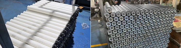 Hongrui Factory Automatic Conveying Part Steel Double Chain Sprocket Conveyor Roller manufacture