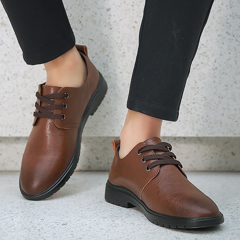 Mens Oxford Dress Shoes Factory Price Luxury Italian Stylish Handmade Office Genuine Leather Dress Shoes
