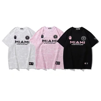 Top Quality Camo Ape MIAMI 100% Cotton Men's T-Shirts Camouflage Fasion  Brand Label Sport Breathable Unisex Women's t-shirt