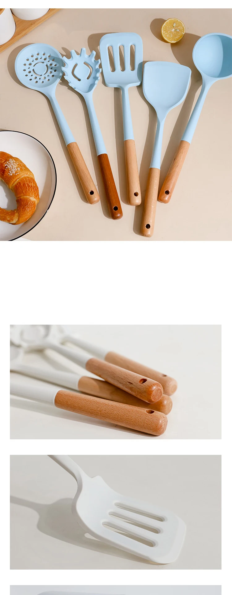 lmk024 household wooden handle kitchen utensil