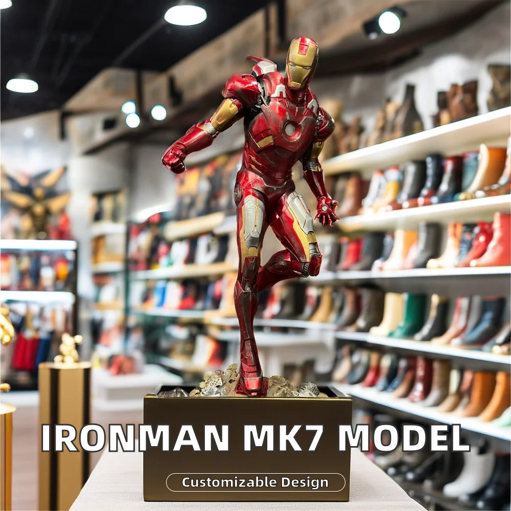 Creative Resin Crafts Statue Marvel Ironman Model MK7 Action Figure Artificial Sculpture Ornaments Toys for Sale