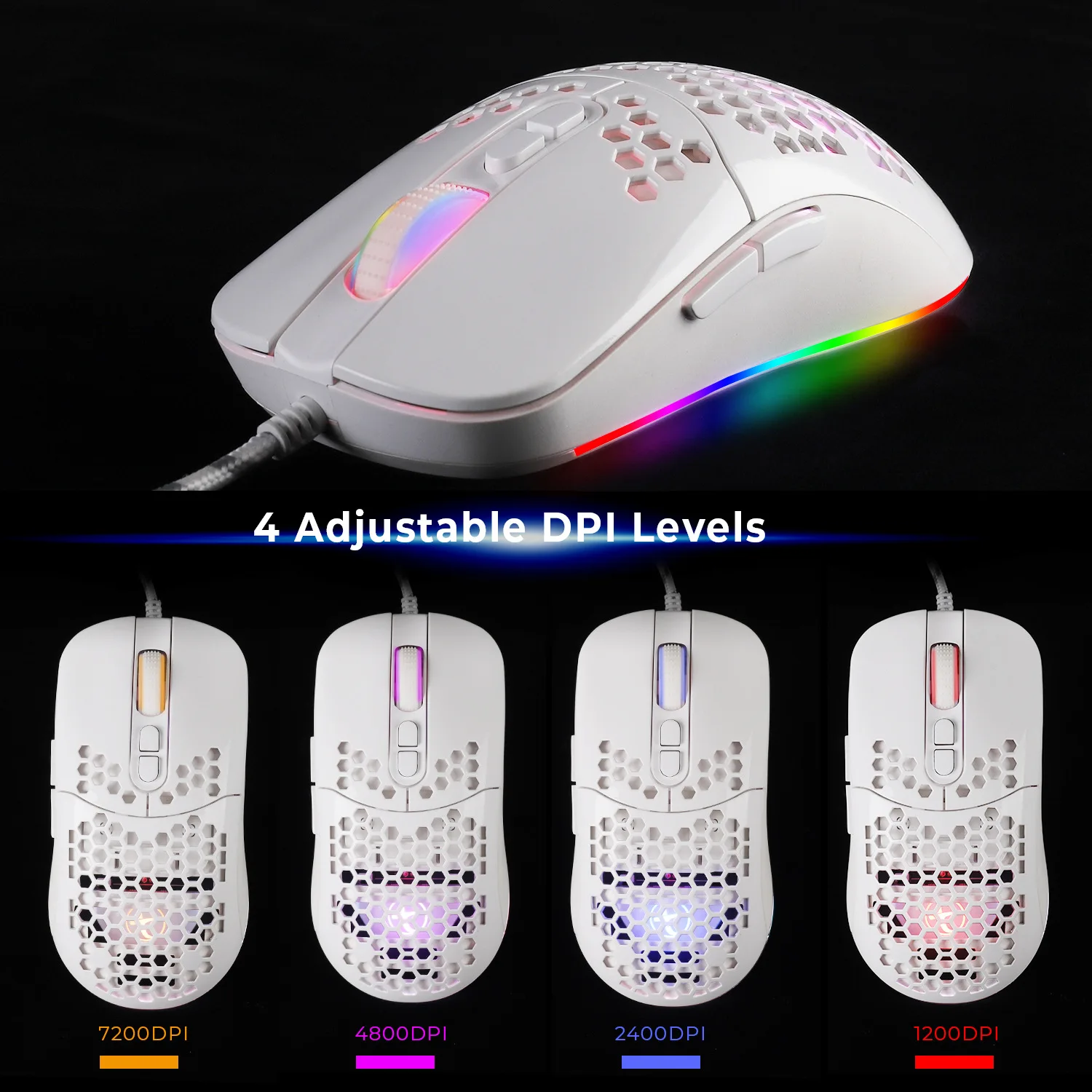 Wired Mouse Gaming Dedicated Rgb Gaming Mouse Lightweight Hole ...