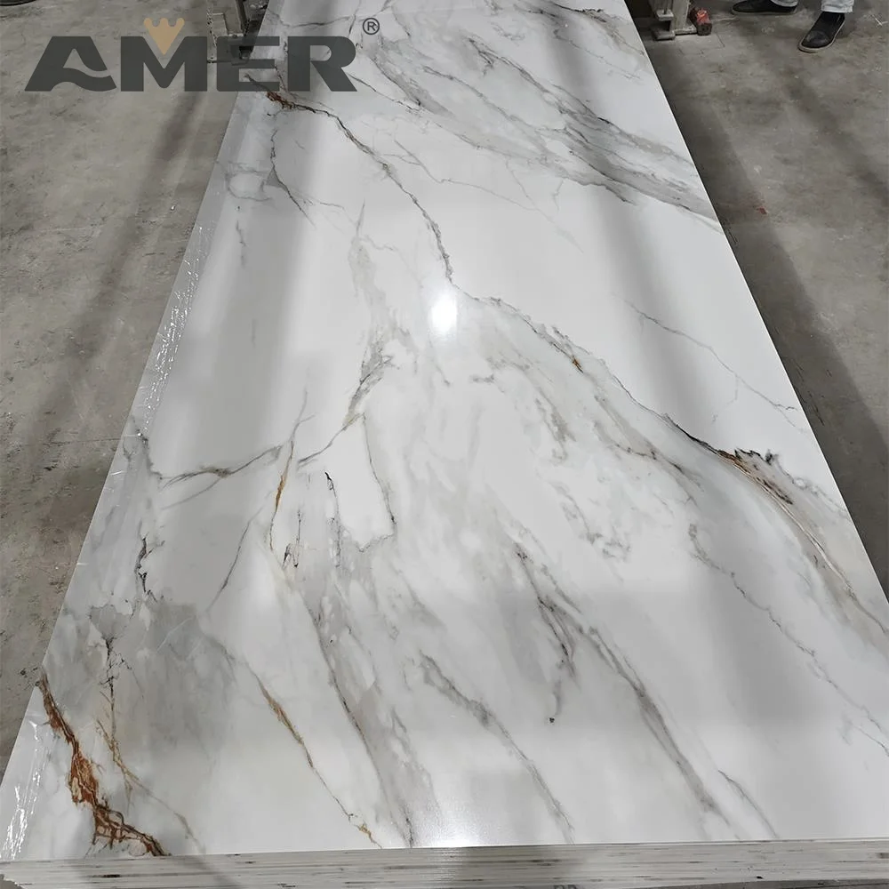 Alibaba.com: Amer Factory High Glossy UV Marble PVC Wall Panels Sheet ...